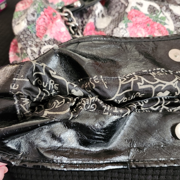Betsey Johnson Floral Skull Sequined Purse - Picture 9 of 13